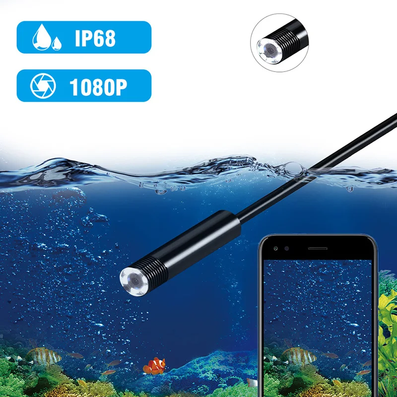 1080P USB Endoscope Inspection Camera 3 in 1 USB/Micro USB/Type-C Endoscope Camera Borescope with 8 LED for Samsung Huawei PC