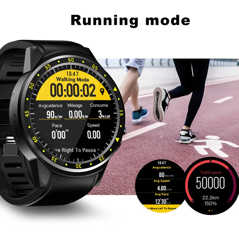 F1 Smart Watch Men SIM Card Sports SmartWatch GPS Support Pedometer Bluetooth 4.0 Camera Wristwatch - 4000191078118