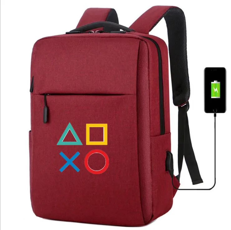2 PS4 Playstation холщовый рюкзак зарядка через usb школьные сумки Сумка для ноутбука дорожная сумка рюкзак для подростков - Цвет: 2