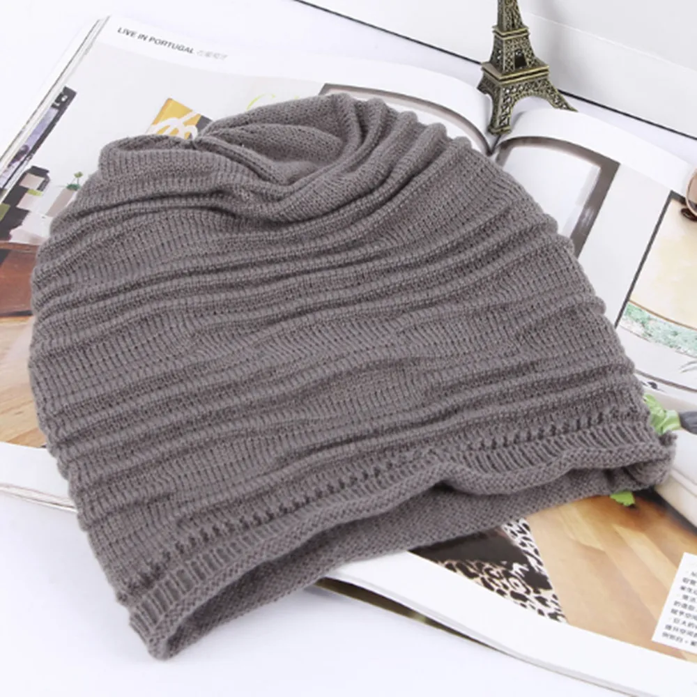 NEW Unisex Womens Mens Knit Baggy Beanie Hat Winter Warm Oversized Ski Cap MZ004