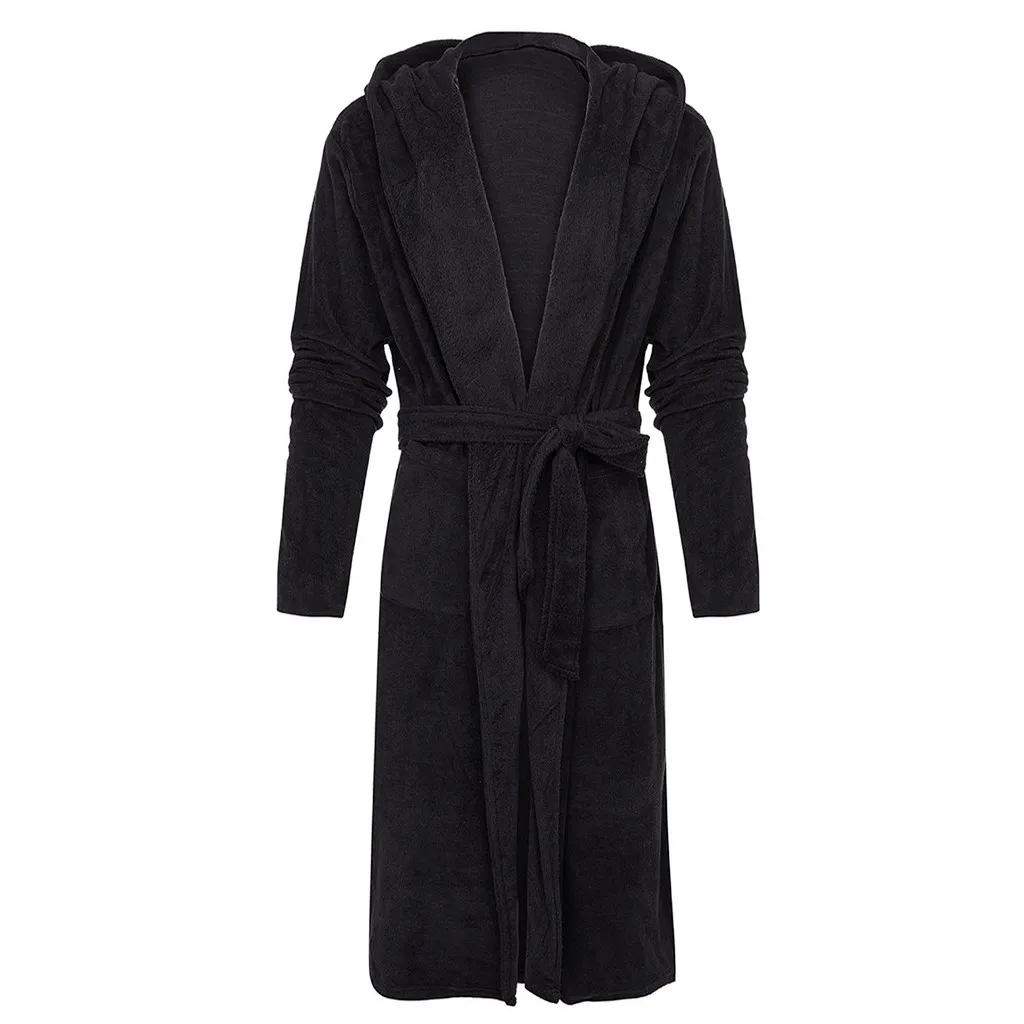 Мужской зимний халат из плюша, удлиненный халат с шалью, домашний халат с длинными рукавами, Pegnoir Homme Hiver, одежда для сна, мужской Халат Bademantel