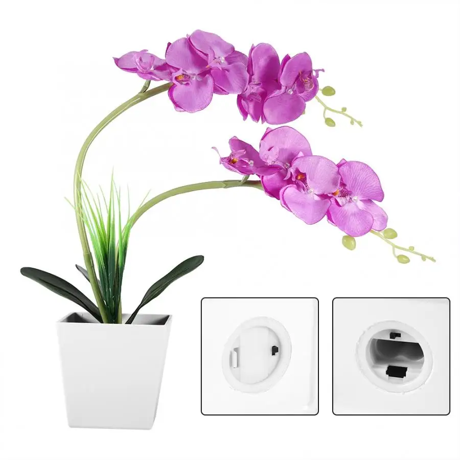 Искусственный цветочный горшок 9 светодиодов имитация фаленопсис бонсай