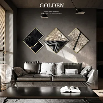 

Modern Home Sofa Background Wall Painting Hotel Office Mural Combination Atmospheric Luxury Abstract Decorative Painting R3254