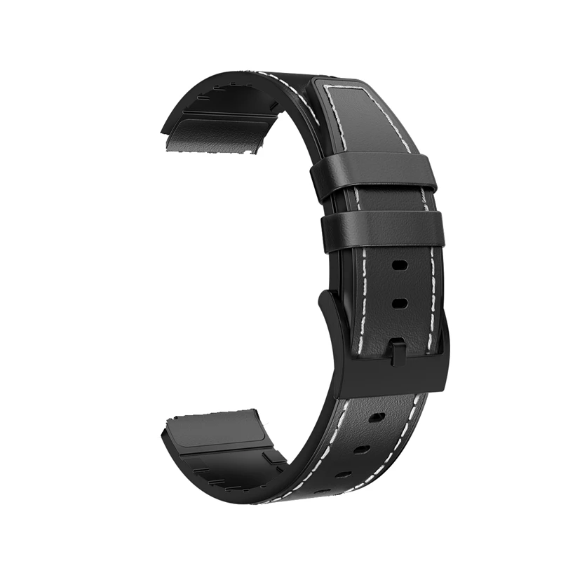 Black leather Умные часы UTELITE DT98, оригинальные ремешки, IP68, водонепроницаемые, PPG, пульсометр, контроль артериального давления, Смарт-часы, ремешок для DT98 - Цвет: Black leather