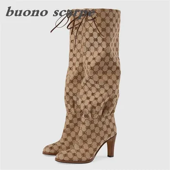

Hot models high-end custom women's shoes printing high-heeled high-profile winter catwalk personality tide boots large size shoe