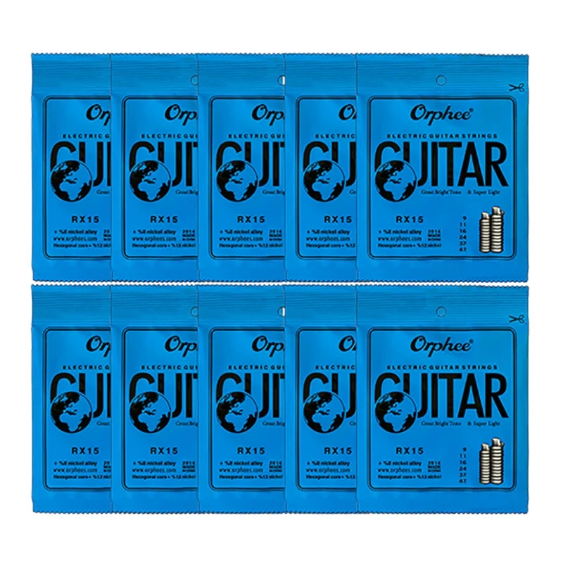 Orphee, 10 шт./набор, 6 шт./компл. гитарная струна нить из никелевого сплава супер светильник Электрогитары струны