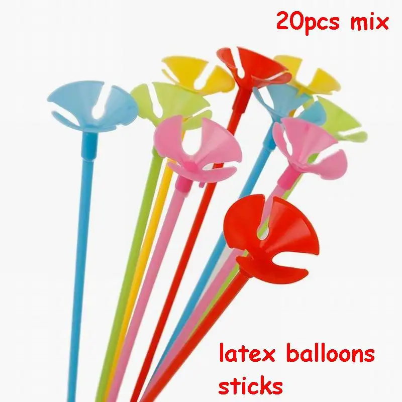 mix latex sticks 7 трубок подставка для воздушных шаров держатель для шарика воздушный шар "Конфетти" хромированный металлический шар Дети день рождения партии Свадебные украшения Поставки - Цвет: mix latex sticks