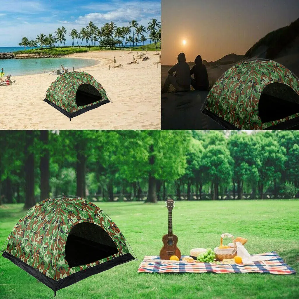 

Honhill 3-4 Person UV Tents Outdoor Camping1000mm Polyester Fabric Single Layer Tent for Outdoor Travel Hiking Tent Green