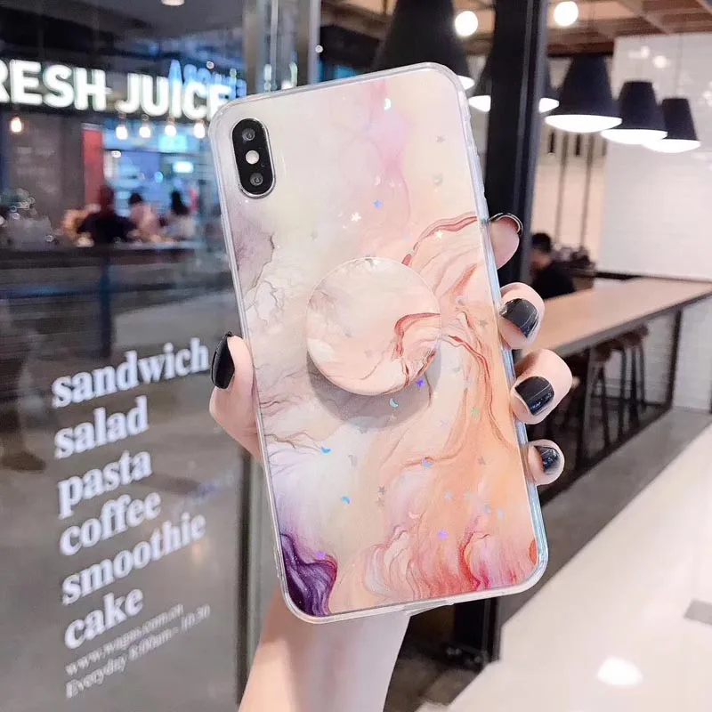 

Simple and stylish luxury mobile phone case for iPhone 6 6s 7 8 personality trend bracket mobile phone case for iPhone X XS XR