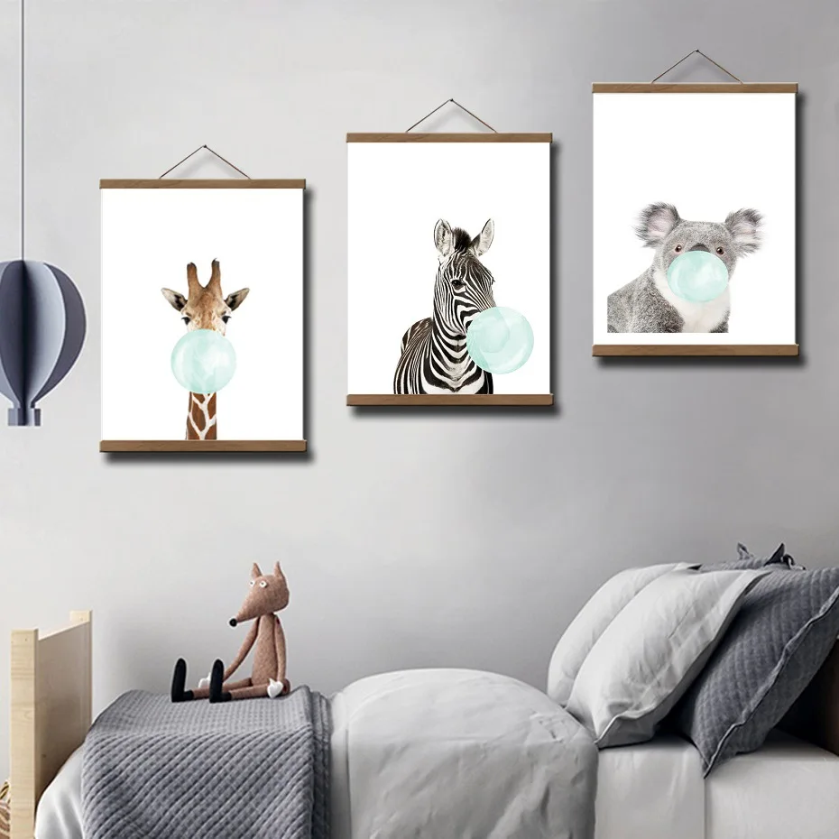

Mural frame magnetic poster rack teak hanger rack natural painting picture frame canvas wall art rack art hanger art hanger