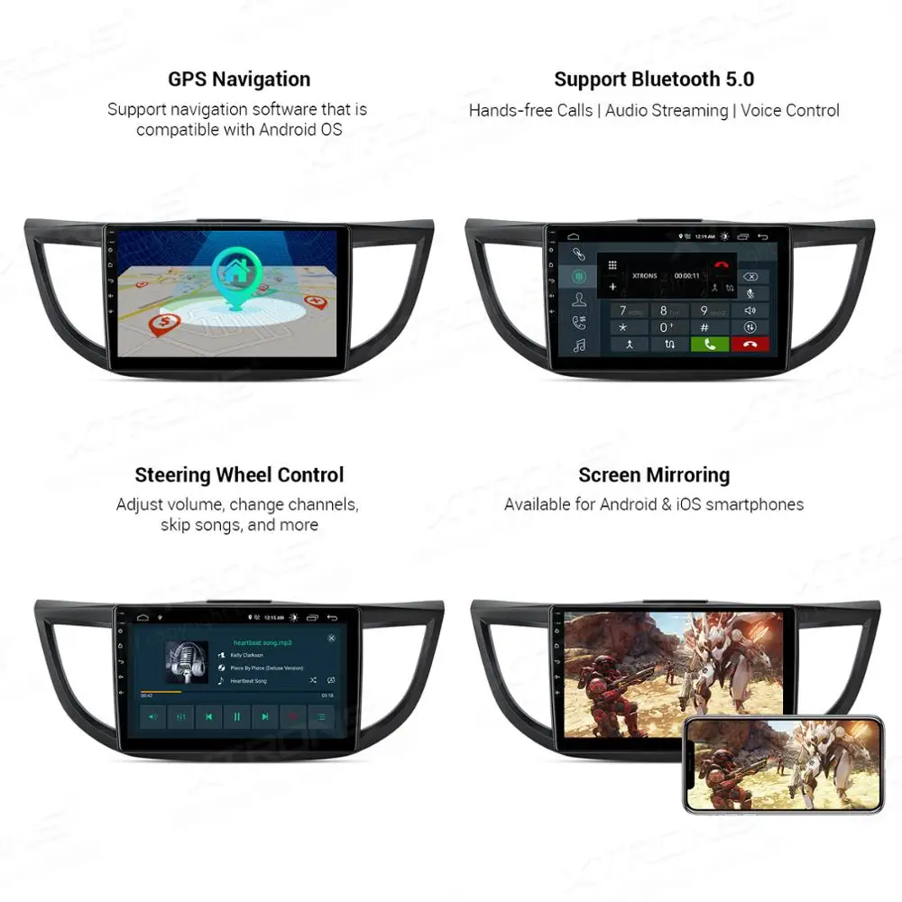 XTRONS 10,1 ''ips Android 9,0 DSP Автомобильный мультимедийный стерео радио плеер для HONDA CR-V CRV 2012 2013- gps навигация без DVD