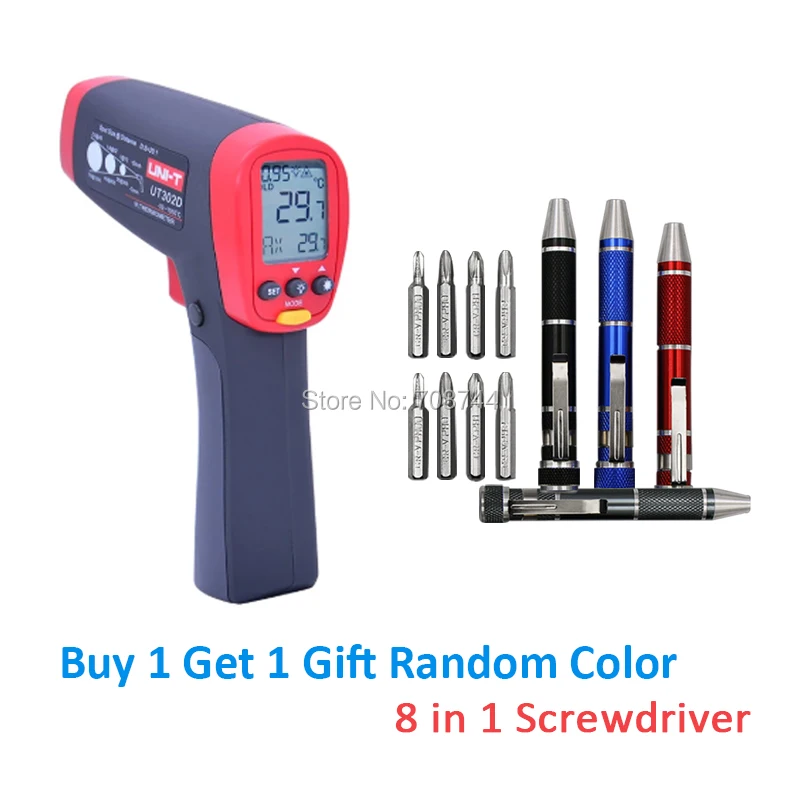 UNI-T UT302D 20:1 Infrared IR Thermometer Laser Temperature Gun Meter Range -32~1050 Centigrade/-26~1922 Fahrenheit | Инструменты