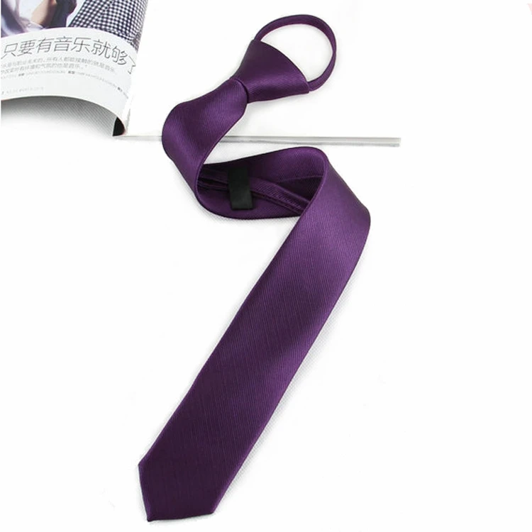 5 см Модный мужской галстук в полоску, Одноцветный, для отдыха, обтягивающие галстуки, легкий ленивый галстук на молнии, студенческие вечерние галстуки для сцены - Цвет: L1242S