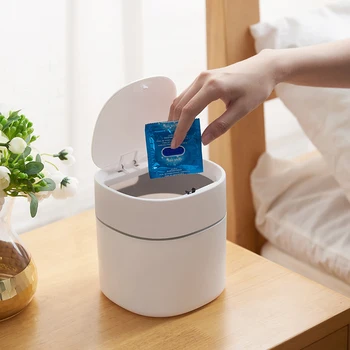 

Mini Trash Can Desktop Trash Bin with Lid Small Tiny Countertop Garbage Bin for Office Home TUE88