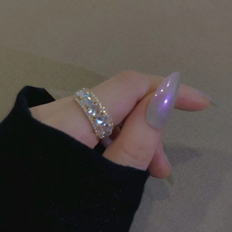 Модное металлическое регулируемое кольцо Mmetal с геометрическим рисунком Открытое на указательный палец