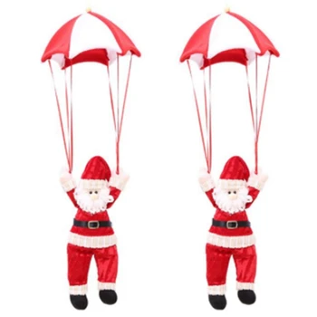 

2 Pcs Santa Claus Atrium Pendant Christmas Pendant Parachute Santa Claus Snowman Pendant Christmas Decorations