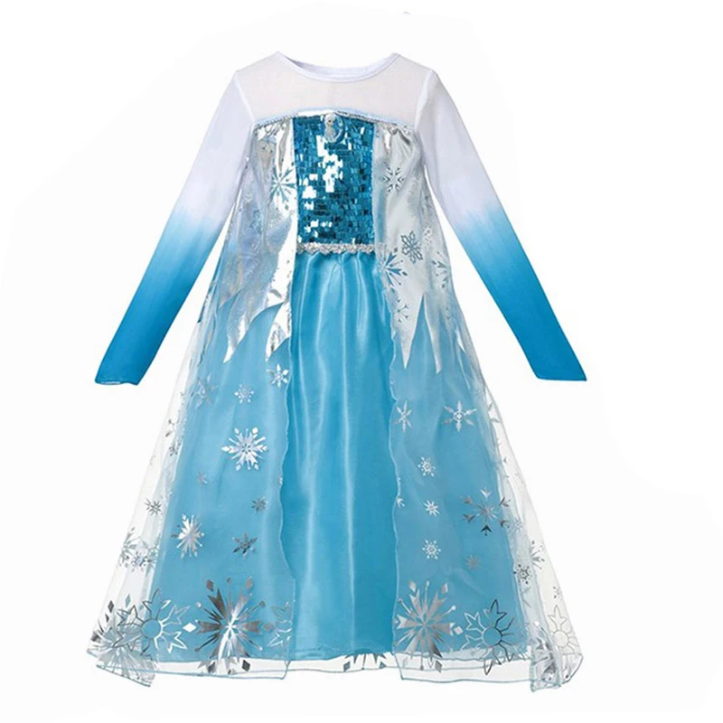 Elsa Cosplay Костюм Королевы Эльзы из аниме для девочек, вечерние платья принцессы Анны, нарядная одежда с героями комиксов Эльзы, детская одежда на Хэллоуин Одежда для косплея - Цвет: Elsa Cosplay
