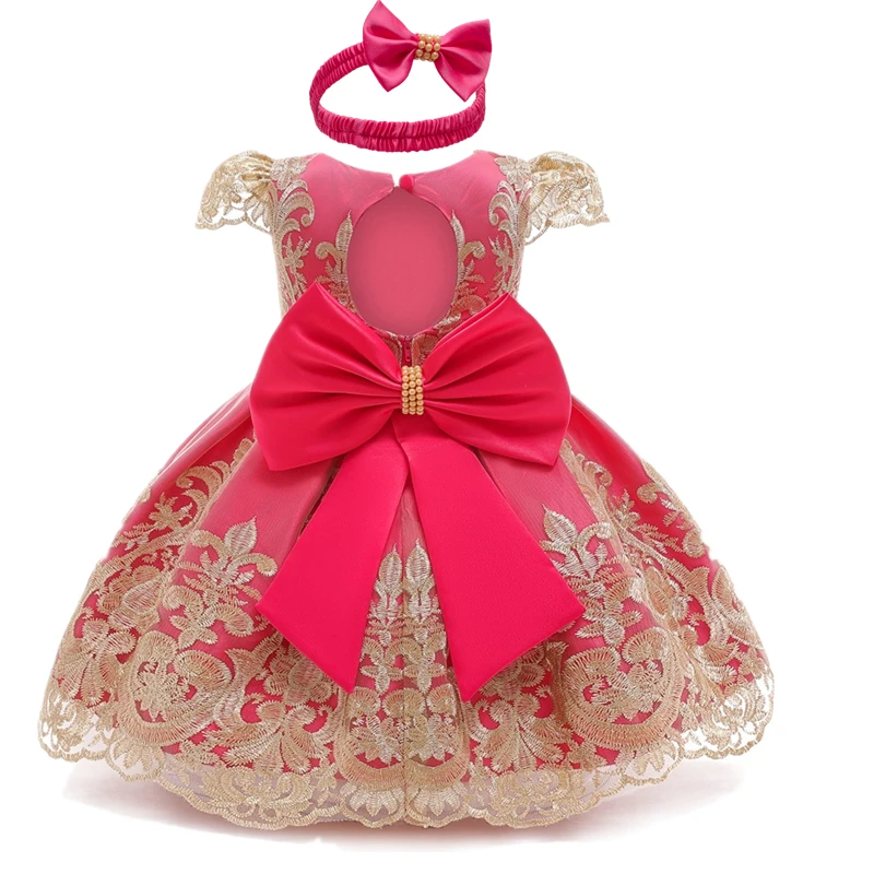 Платье для маленьких девочек кружевное бальное платье с бантом, платье принцессы на Год Вечерние платья-пачки платье для дня рождения для маленьких девочек платье для крещения новорожденных - Цвет: 5
