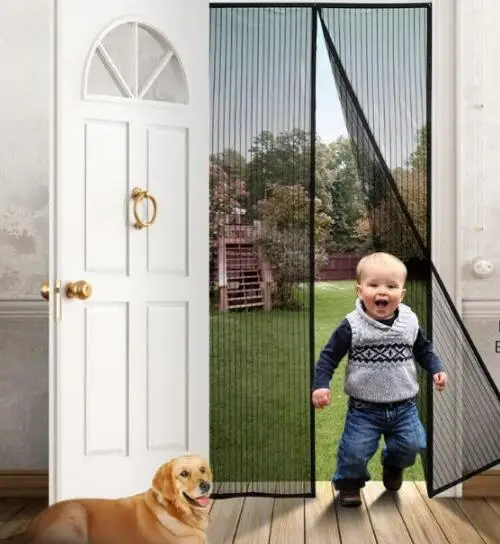 Curtain Magnets Mosquito-Net Mesh Insect-Sandfly-Netting Hand-Free Door with on