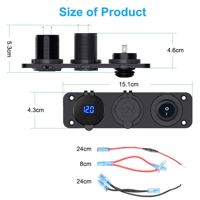 QC 3.0  USB ڵ , LED а,   , ø г, ON/OFF Ŀ  ġ, Ʈ ڵ, 12V