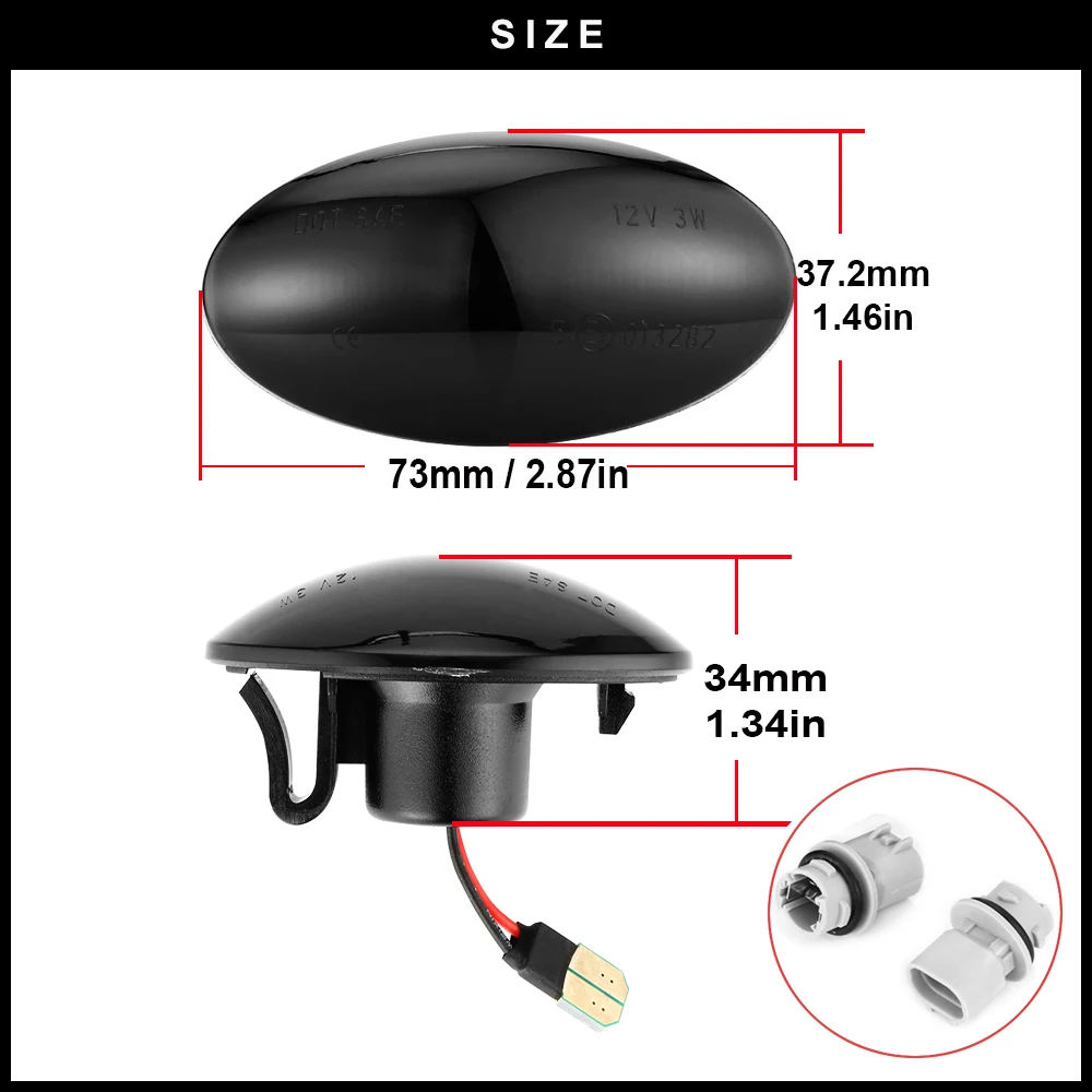 2x Динамический светодиодный, боковой, габаритный фонарь сигнальный мигалка для Suzuki Jimny Swift Grand Vitara SX4 S-Cross Splash Opel Fiat Sedici APV XL7