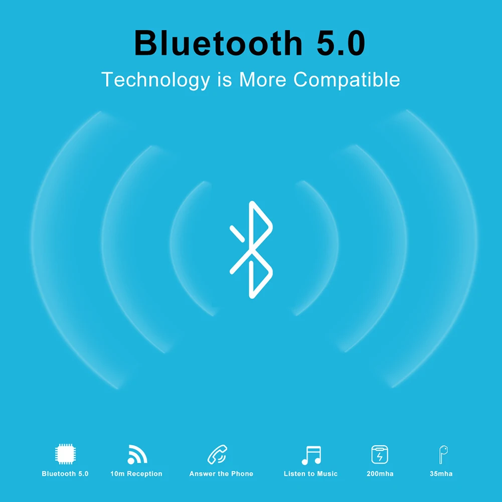 Y19 Bluetooth 5,0 мини наушники настоящие беспроводные стерео одна гарнитура спортивные наушники с зарядным устройством для iPhone samsung huawei