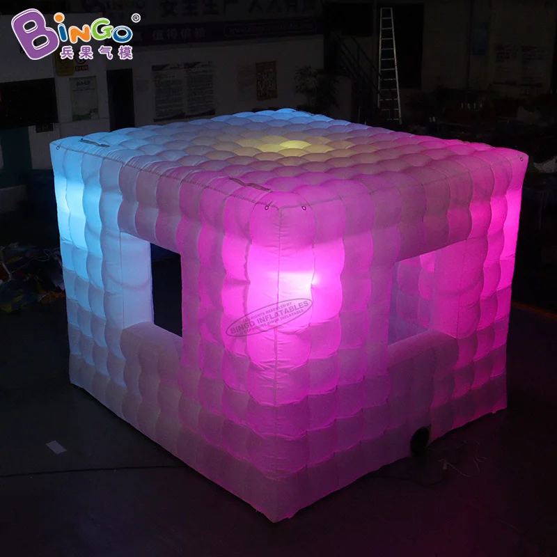 Free Shipping 3.4x3x2.5 Meters Inflatable Cube Event Tent With LED Lights For Sale - BG-T0321 4