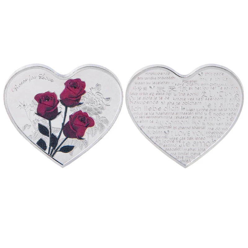 Сердце Роза День Святого Валентина памятная монета I Love You эмуляция День Святого Валентина игра валюта