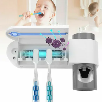 

UV Sterilization Toothbrush Holder with Automatic Toothpaste Dispenser Wall Mounted Device LBShipping