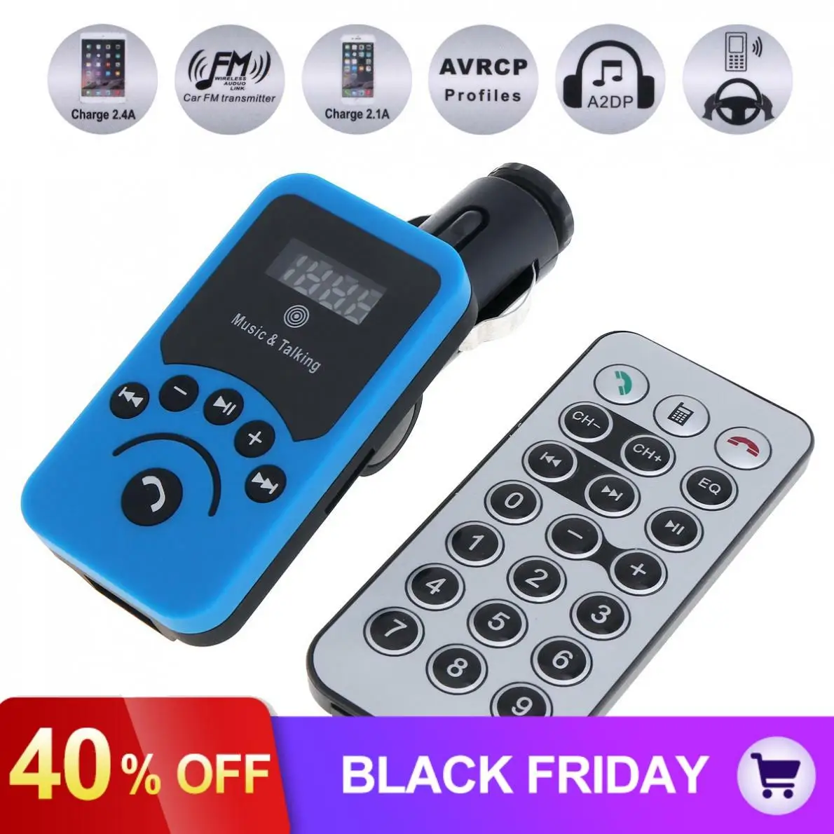 LCD Bluetooth Car Kit MP3 Music Player Auto Radio Player Hands-free Car FM Transmitter with Remote Control