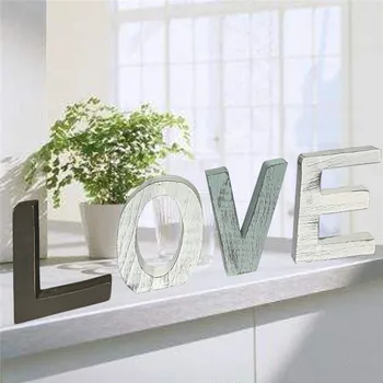 

LOVE Antique Wooden Home LOVE Word letters Decoration Wood Household Decoration Supplies Pendulum For Wall Table