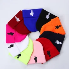 Новинка, шерстяная шапка бини для женщин и мужчин, вязаные теплые зимние шапки с вышивкой в стиле хип-хоп, шапка бини для мужчин, осенне-зимние шапки