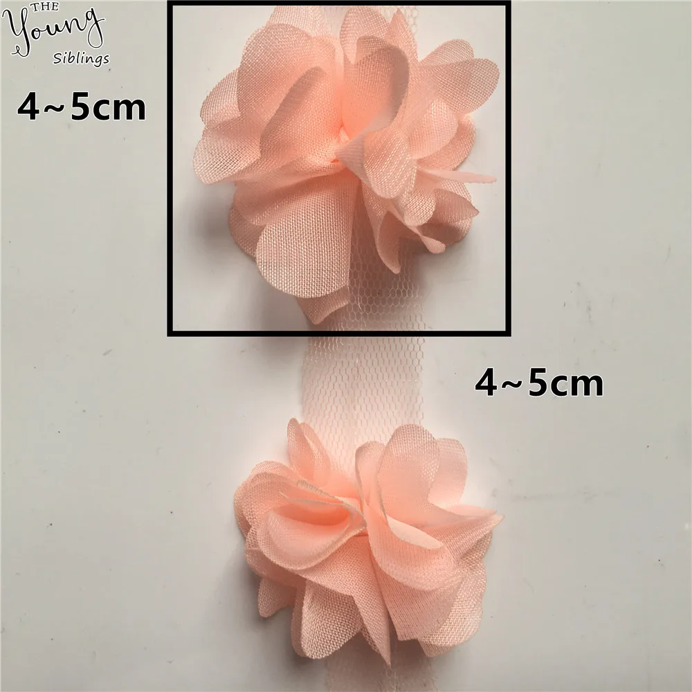 Многоцветный 3D цветок шифоновый кружевной цветок украшения DIY аксессуары для одежды товары для рукоделия свадебное платье кружевная ткань 10 ярдов