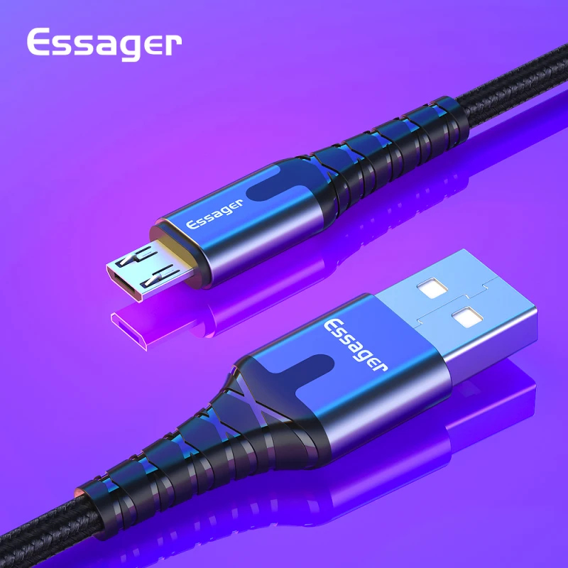Essager светодиодный usb-кабель Быстрая быстрая зарядка провод кабель usbc для Xiaomi K20 samsung Oneplus 7 Pro Мобильный телефон провода зарядное устройство