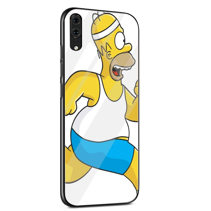 Стеклянный Чехол для мобильного телефона Huawei Mate Honor 8X 9 10 7A 0 P30 P0 P10 Lite Pro P Smart Cover Homer