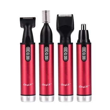 

4 In 1 Men's Face Hair Removal Kit Ear Nose Trimmer Electric Eyebrows Nose Sideburns Hair Cutter Shaver Battery Powered