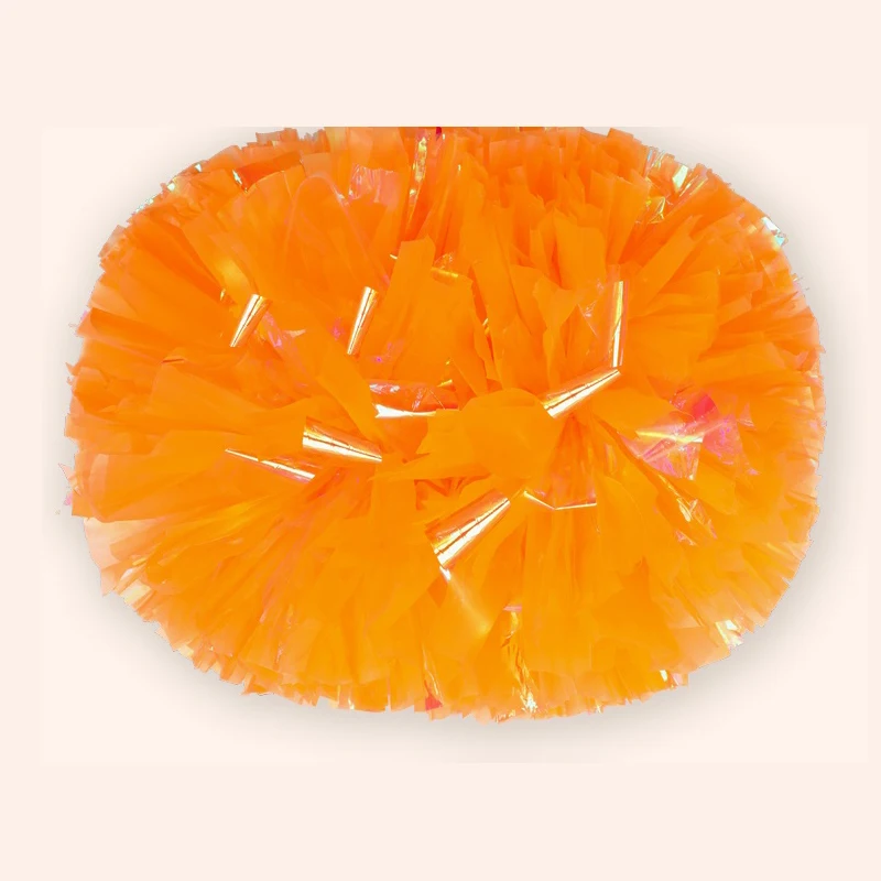 handle orange 6 шт./3 пары пластиковые ручки с металлическими помпонами для Черлидинга cheer pom ball cheer dance decorator Клубные товары для спорта - Цвет: handle orange
