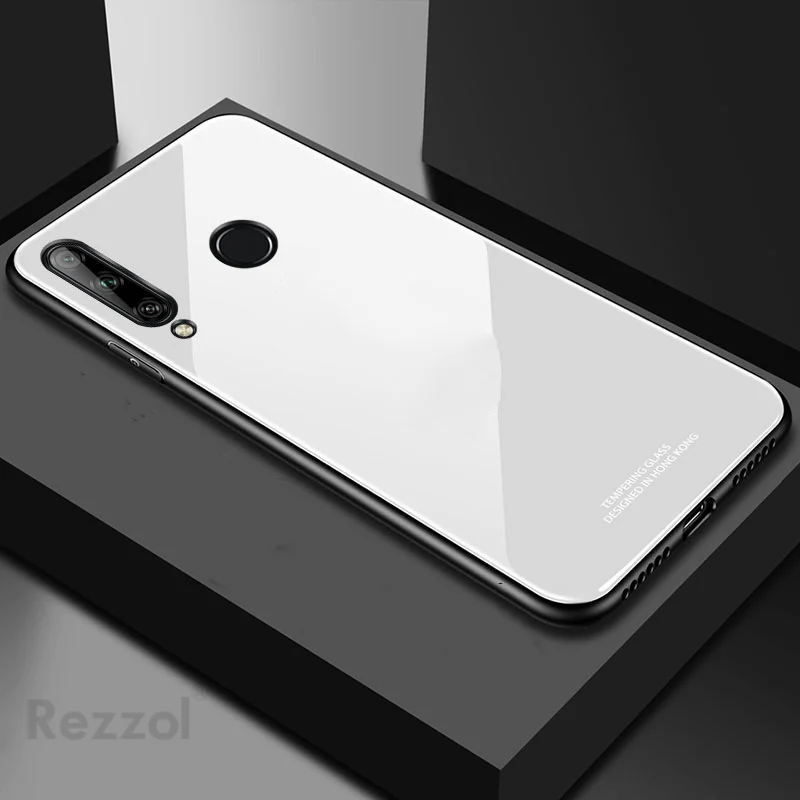 Для huawei Honor 9X премиум-чехол, закаленное стекло, твердая задняя крышка для huawei Honor 9X, чехол для телефона, силиконовая рамка, Fundas - Цвет: White