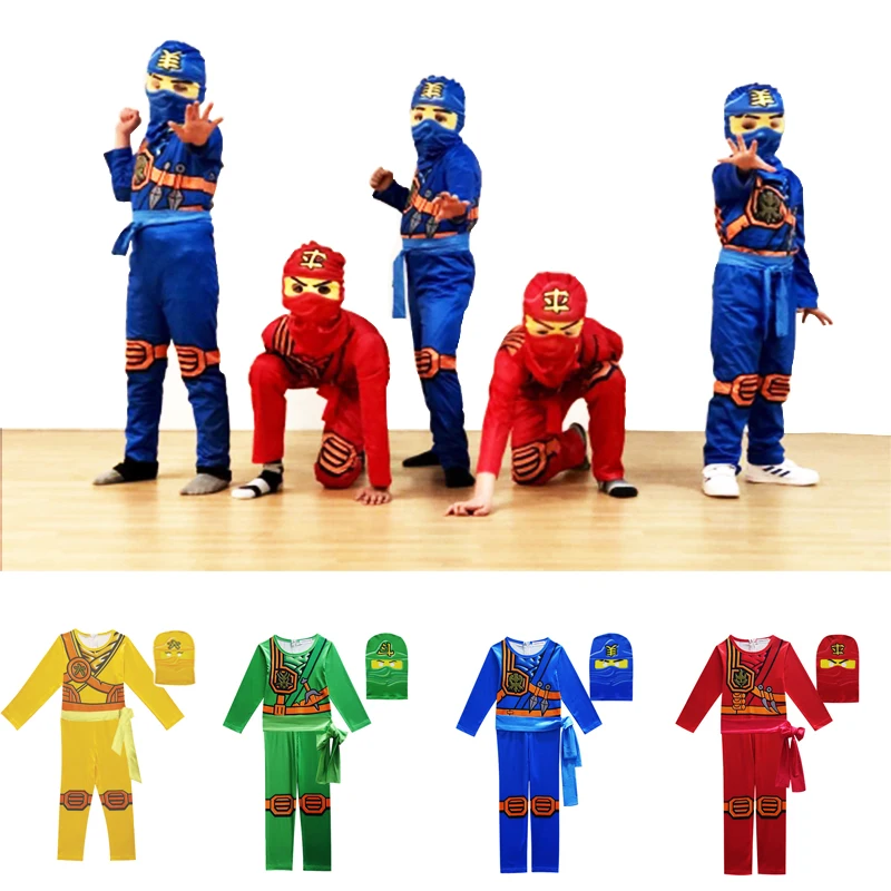 Skup Lego Phantom Ninja przebranie na karnawał chłopiec element ubioru Anime ubrania z kapturem Ninja superbohater Halloween kostium dla dzieci