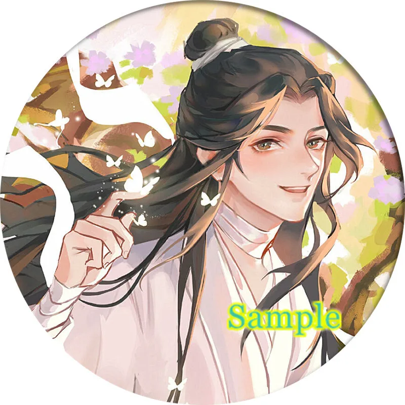 Cartoon tian guan ci fu Hua Cheng Xie Lian Cosplay Badge Brooch Pin Anime Accessories For Clothes Backpack Decoration gift