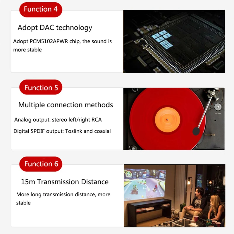 Larryjoe NFC Bluetooth 5,0 приемник aptX HD DAC беспроводной цифровой аудио-адаптер с низкой задержкой SPDIF коаксиальный выход RCA