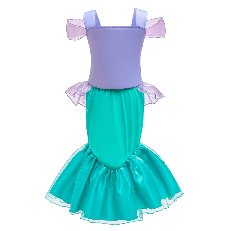 Girls Kids Pearl Diary Ariel Little Mermaid Dress Costume Princess Dress up Children Party Cosplay Gown Tulle Fancy Dresses 2-8Y