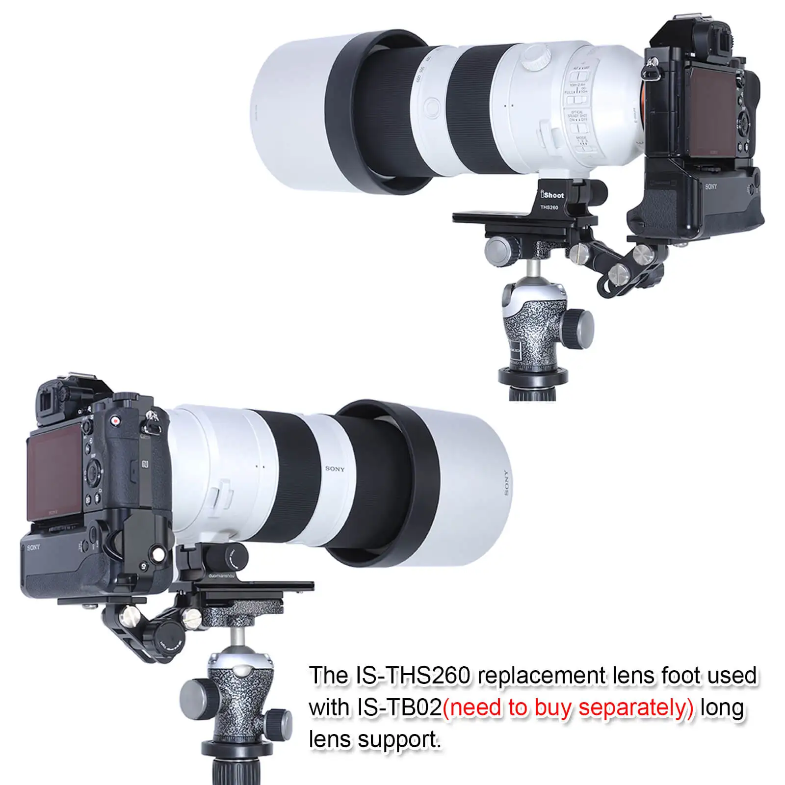 Arca Type Lens Collar Replacement Base Tripod Mount Rings Foot Stand for Sony FE 200-600mm f/5.6-6.3 G OSS Lens SEL200600G