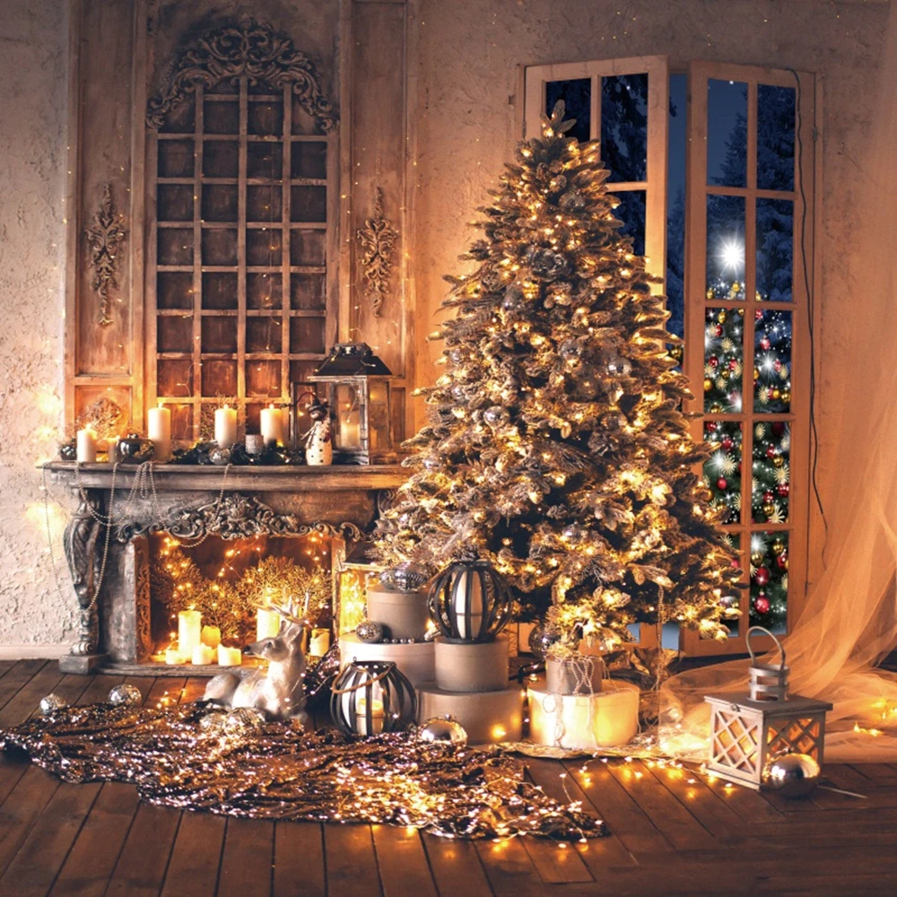 

Christmas Backdrop Window Fireplace Vintage Room Baby Photography Background Photozone Vinyl Photophones For Photos Shoot Booth