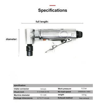 

Pneumatic Grinder Engraving Wrench Pipe Connector Aluminum Light weight