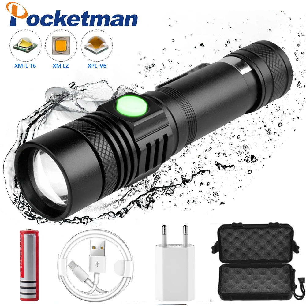 XPE 18650 IPX6 USB recargable 10000LM Riding LED Bright Outdoor Linterna T6