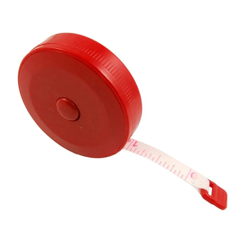 Portable Tailor Sewing Retractable Ruler Tape Measure Red 1.5M/60