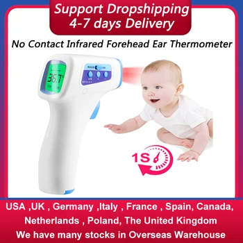 

Infrared Forehead Thermometer Gun Non-contact Baby Adult Body Temperature Measurement Device Portable Digital LCD Termomtro