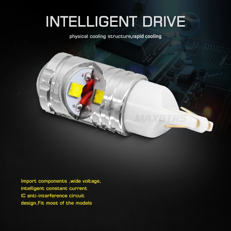 2x Высокая мощность T10 W5W 15 Вт 194 168 Cree чип XP-E Белый светодиодный фонарь DRL резервный обратный клина Карта Купол внешний светильник