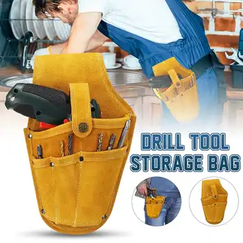 

Cowhide Waist Bag Electric Drill Wrench Screwdriver Tool Belt Pouch Holder Multifunctional Durable Hardware Storage Bags